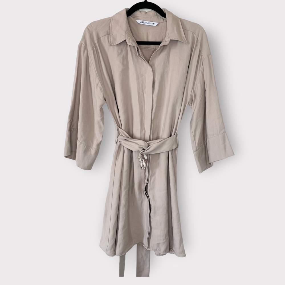 Zara Beige Shirt Dress